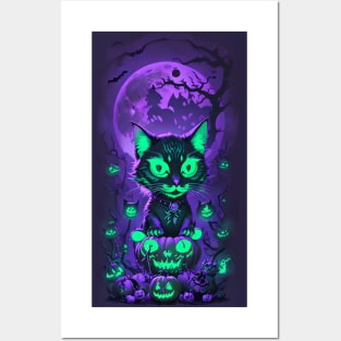 Halloween Cat Posters and Art